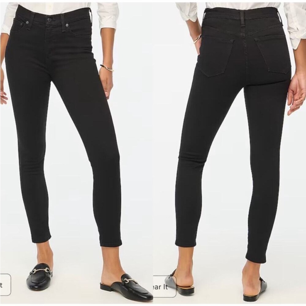 NWT J. Crew Factory Petite 9" mid-rise black skinny jean signature stretch 27P